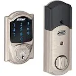 Schlage BE469ZPVCAM619 Satin Nickel Connect Camelot Touchscreen