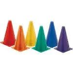 Champion Hi Visibility Plastic Cone Set, Vinyl, Assorted Colors - 6 count