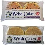 Welsh Cakes by Welsh Baker - Variety 2 Pack - Traditional Classic and Currant Flavors - Handmade - 4 Cakes per Pack - 8 Cakes in All