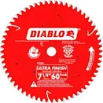 Diablo - D0760A - 7-1/4 in. D X 5/8 in. Carbide Finishing Saw Blade 60 teeth 1 pc