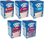 Pop Tarts Frosted Toaster Pastries Variety Pack, Strawberry, Raspberry, Blueberry, Cherry, and Wild Berry, 13.5 Ounce (Pack of 5) - with Two MYD Lollipops