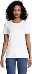 Lands' End Women's Relaxed Supima Cotton Crew Neck T-Shirt - Small - White