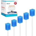 melonsun 300 Pcs Oral Swabs-Unflavored & Sterile Disposable Dental Swabsticks for Mouth Cleaning- Individually Wrapped (Dental Blue)