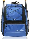 Athletico Youth Baseball Bag - Bat Backpack for Baseball, T-ball & Softball Equipment & Gear | Holds Bat, Helmet, Glove | Fence Hook (Pink)