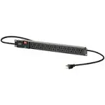 Monoprice 12 Outlet ABS Basic 1U Rackmount Power Distribution Unit - 6 Feet Cord