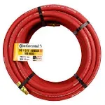 50ft x 1/4&#034; ID Continental Red Rubber Hose Air Tool Compressor 1/4&#034; NPT Made USA