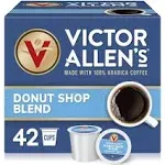 Victor Allens Coffee Coffee, 100% Arabica, Medium Roast, Donut Shop Blend, Single Serve Brew Cups - 42 pack, 0.35 oz cups