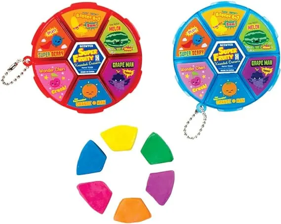 Geddes Eraser Super Fruity Scented Eraser Wheel - Set of 12 One-Size