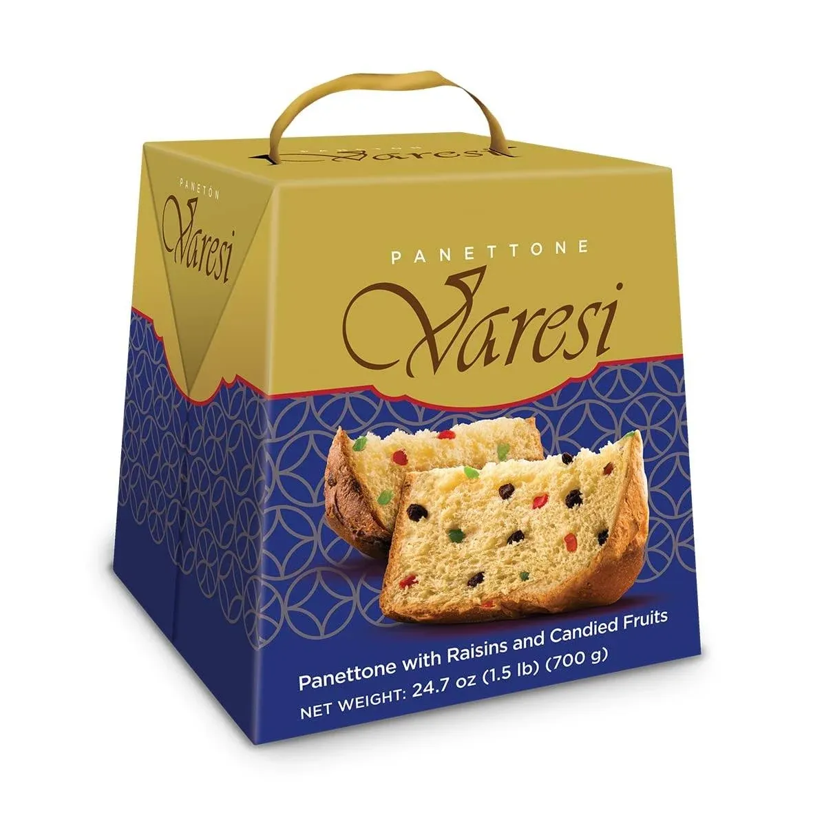 Varesi Panettone, Sourdough Bread With Dried Fruit, 24.69 Oz (1 Pack), Holiday and Hosting Gift and Snack