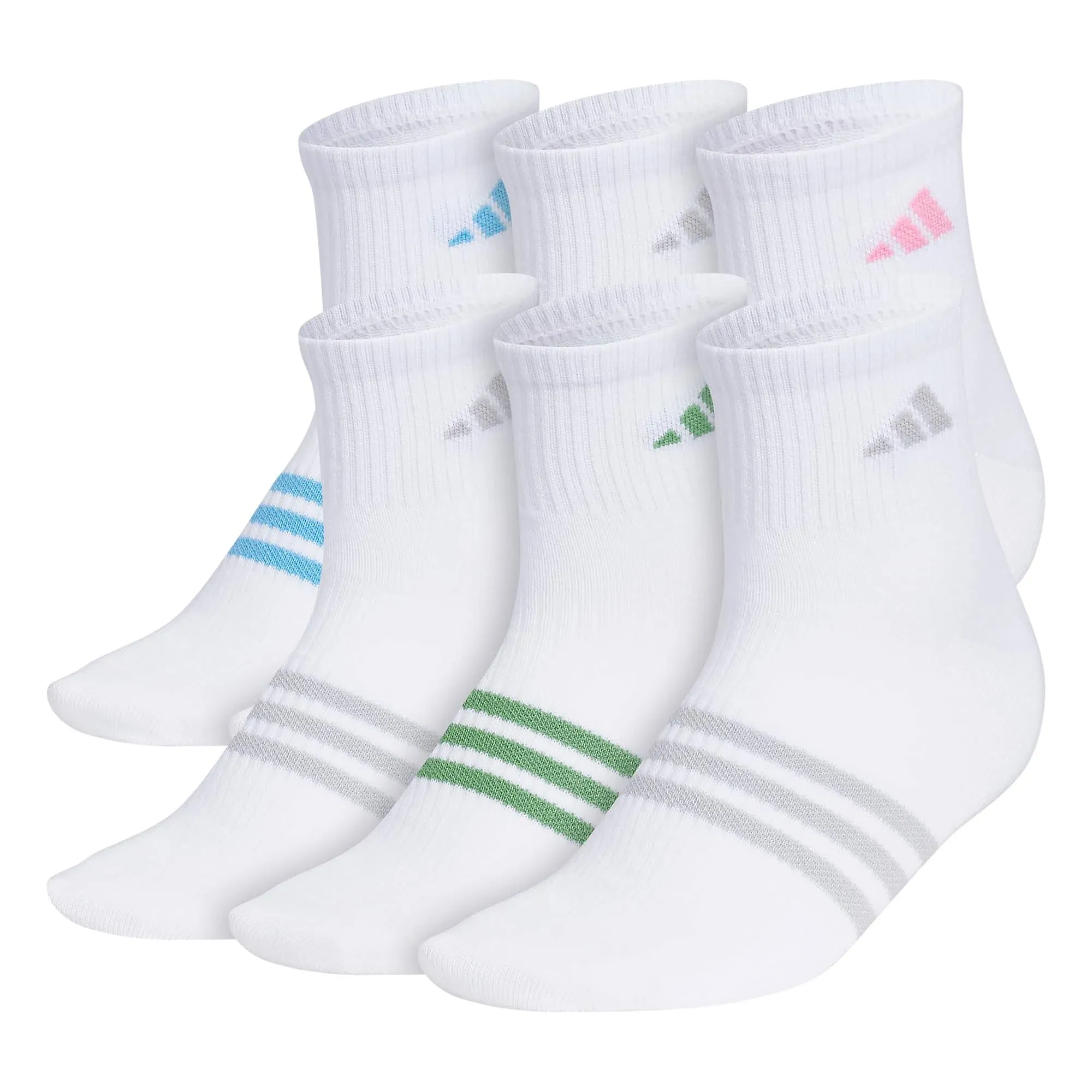 Adidas Women's 6-Pk. Superlite 3.0 Quarter Socks - Blue