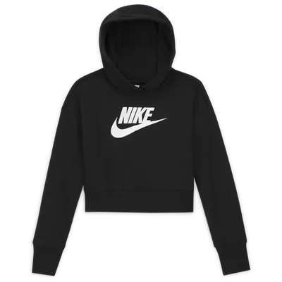 Kids' Big Girls Sportswear Cropped Hoodie In Black