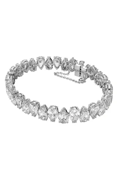 Swarovski Millenia Bracelet, Pear Cut, White, Rhodium Plated