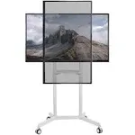 VIVO Mobile Premium TV Cart for 32 to 88 inch Screens up to 154 lbs, Samsung Digital Flipchart, Microsoft Surface Hub 2S, Portrait to Landscape, Shelf, Wheels, Max VESA 600x400, White, STAND-TV02PW