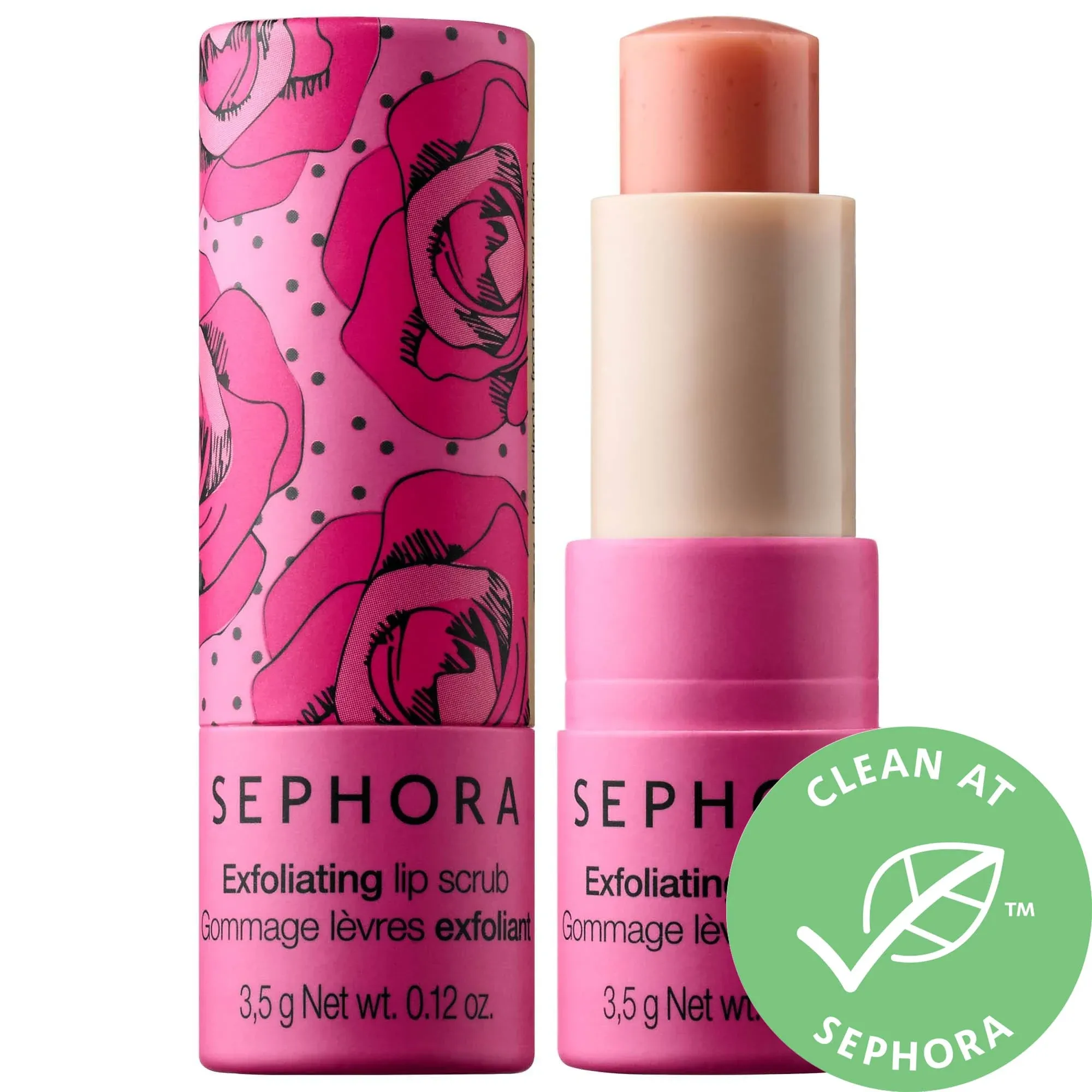 Sephora Collection Clean Lip Balm & Scrub Rose 0.12 oz / 3.5 G