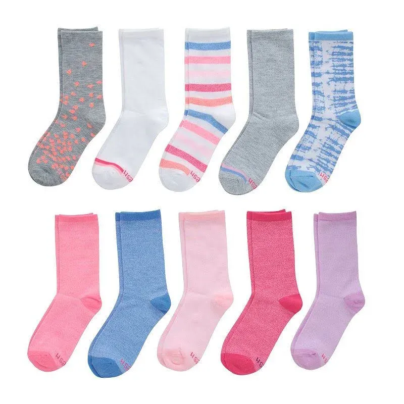 Girls Hanes Ultimate 10-Pack Crew Socks