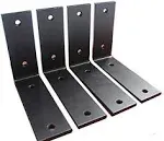 4 Pack - L 5" x H 4" x W1.5", 5mm Thick Black L Shelf Bracket, Iron Shelf Brackets, Metal Shelf Bracket, Industrial Shelf Bracket, Floating Shelf Bracket, Shelf Supports with Screws