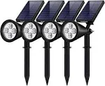 Solar Lights 2 in 1 Waterproof Landscape Lighting Spotlight Wall Light Pack of 4