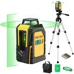 PREXISO 360° Laser Level with Tripod, 100ft Self Leveling Cross Line Laser- Green Horizontal Line for Construction, Floor Tile, Renovation with Target