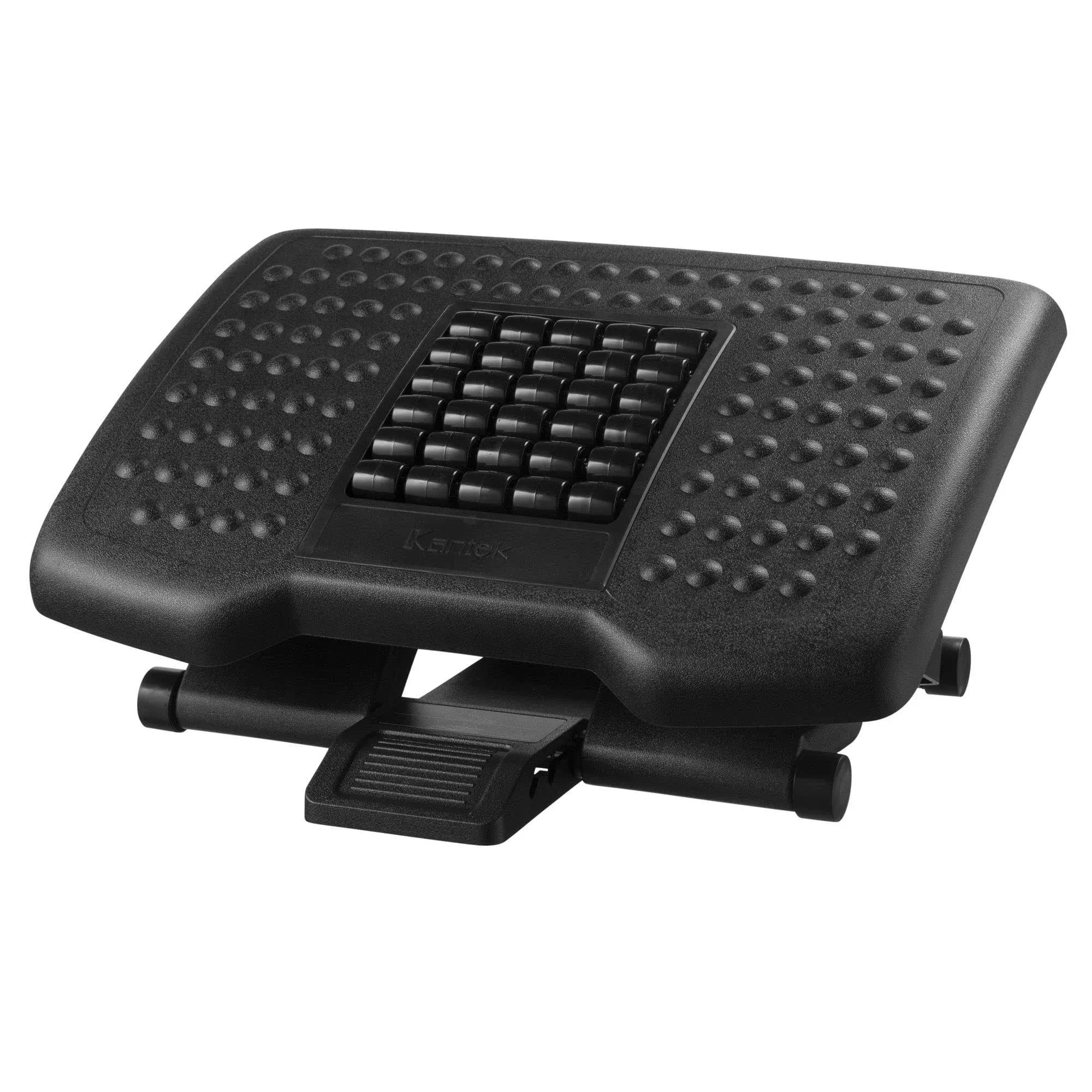 Kantek Black Premium Adjustable Footrest with Rollers