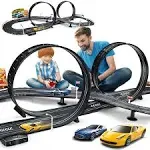 Kids Toy-Electric Powered Slot Car Race Track Set, Hot Wheels Track, Race Track Car Garage, Boys Toys, Race Tracks for kids ages 4-8, for 5 6 7 8-12 Year Old Boy Girl Best Gifts