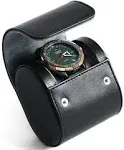 Watch Roll Travel Case for Men and Women with Suede Lining Watch Display Box Single Watch Storage and Organizer (Black)