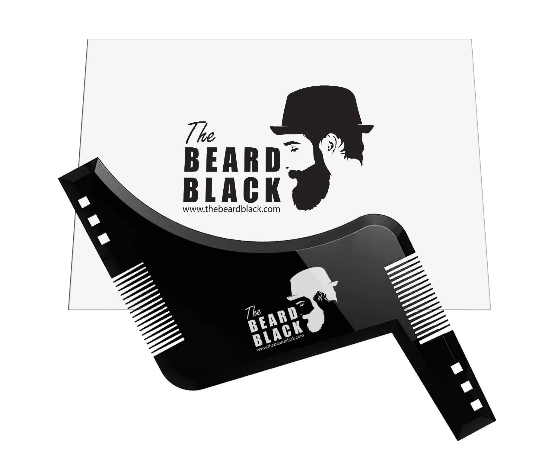 The Beard Black Beard Shaping & Styling Tool with Inbuilt Comb for Perfect Line