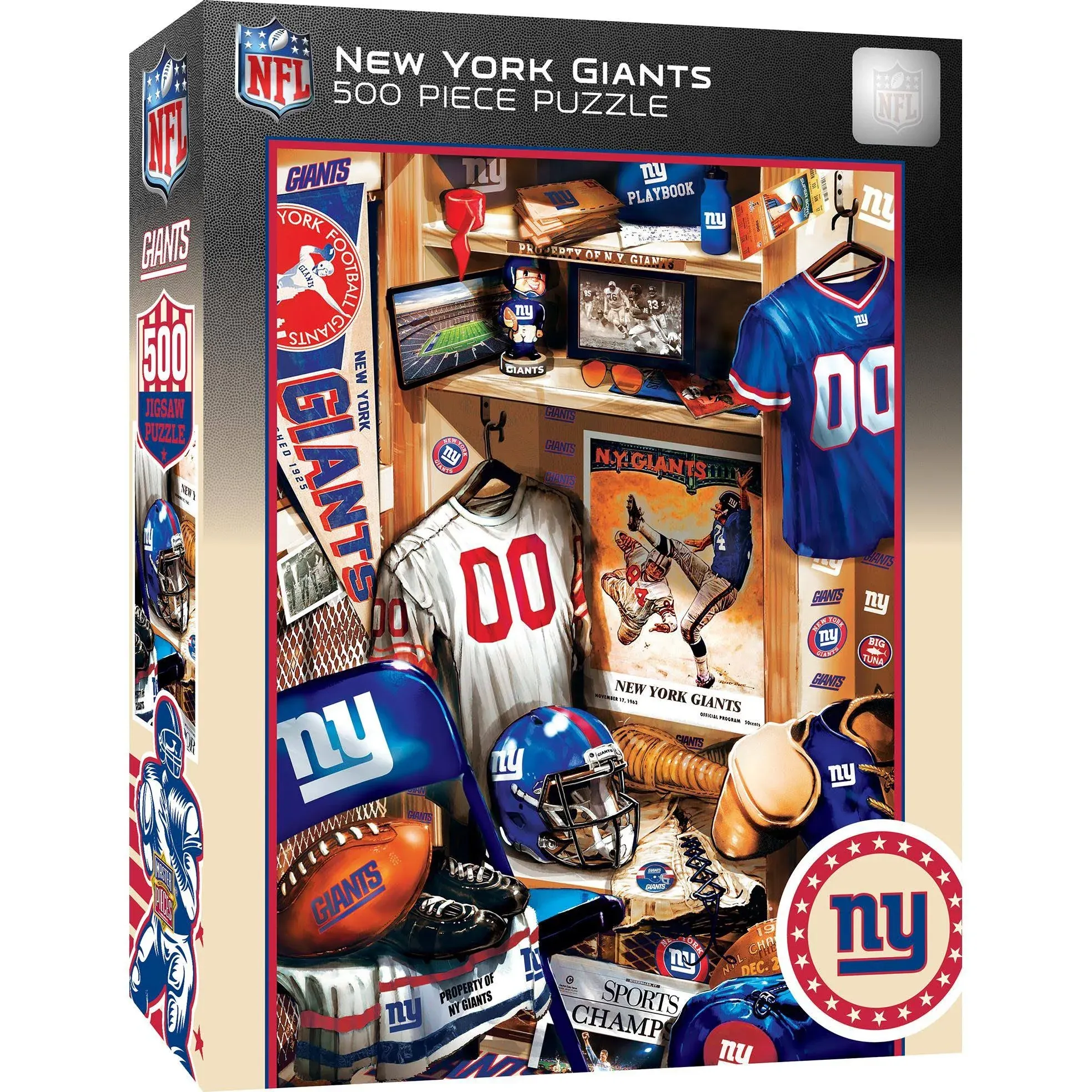 MasterPieces Game Day 500 Piece Jigsaw Puzzle for Adults - NFL New York Giants Locker Room - 15"x21"