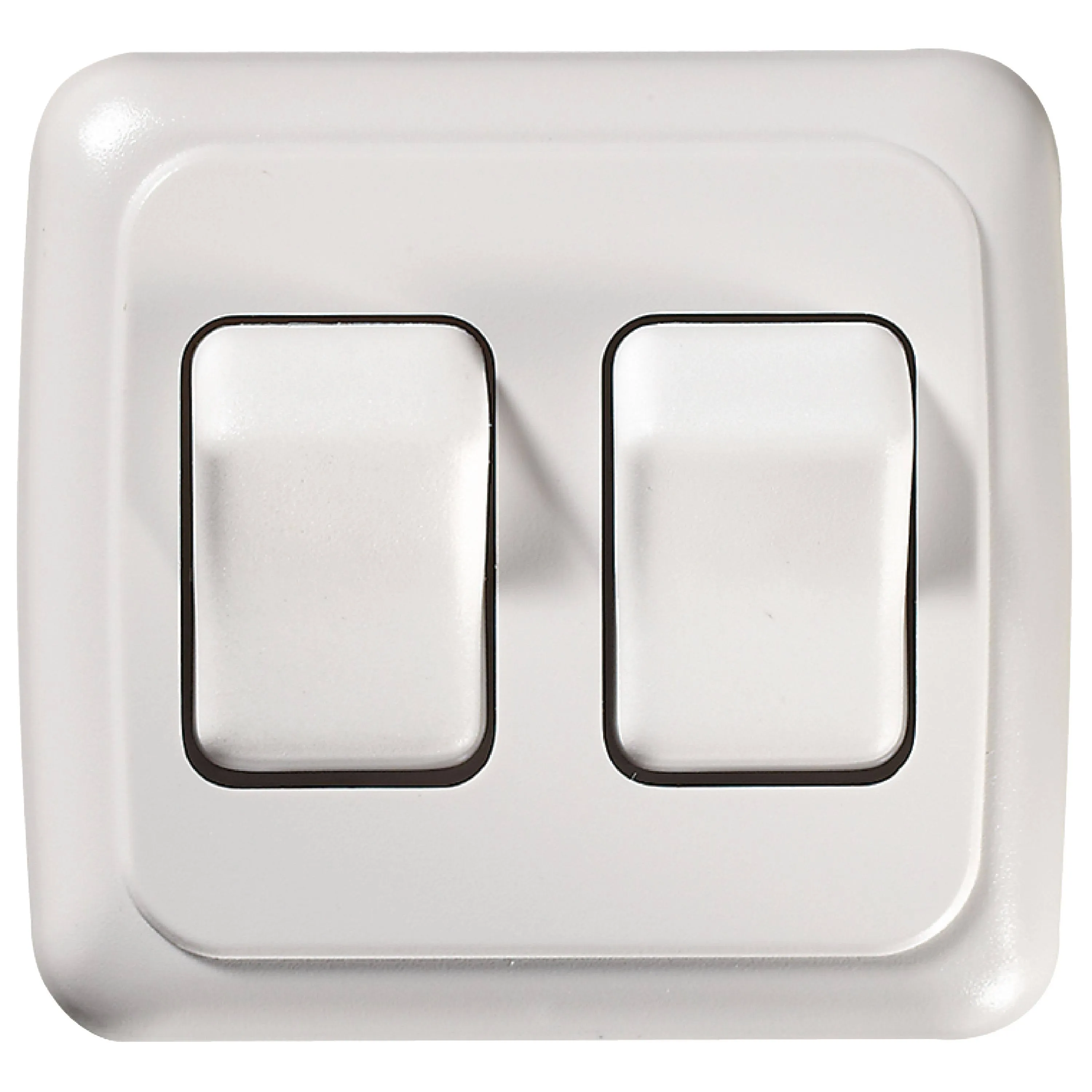 RV Designer S533, Contoured Wall Switch, White, Double, On/Off