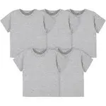 Gerber Baby Toddler 5-Pack Solid Short Sleeve T-shirts Jersey 160 GSM