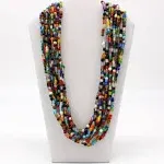 Mardi Gras Spot 27" Multi Color Glass Bead Necklace (Dozen)