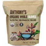 Anthonys Organic Whole Cloves, 1lb, Gluten Free, Non Gmo, Non Irradiated, Keto Friendly