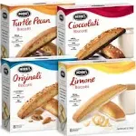 Nonni's Individually Wrapped Biscotti Italian Cookies in 4 Variety Packs - originali, Limone, Turtle Pecan and Cinnamon Coffee Cake Made with Real