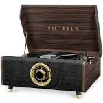 Victrola's 4-in-1 Highland Bluetooth Record Player with 3-Speed Turntable with FM Radio