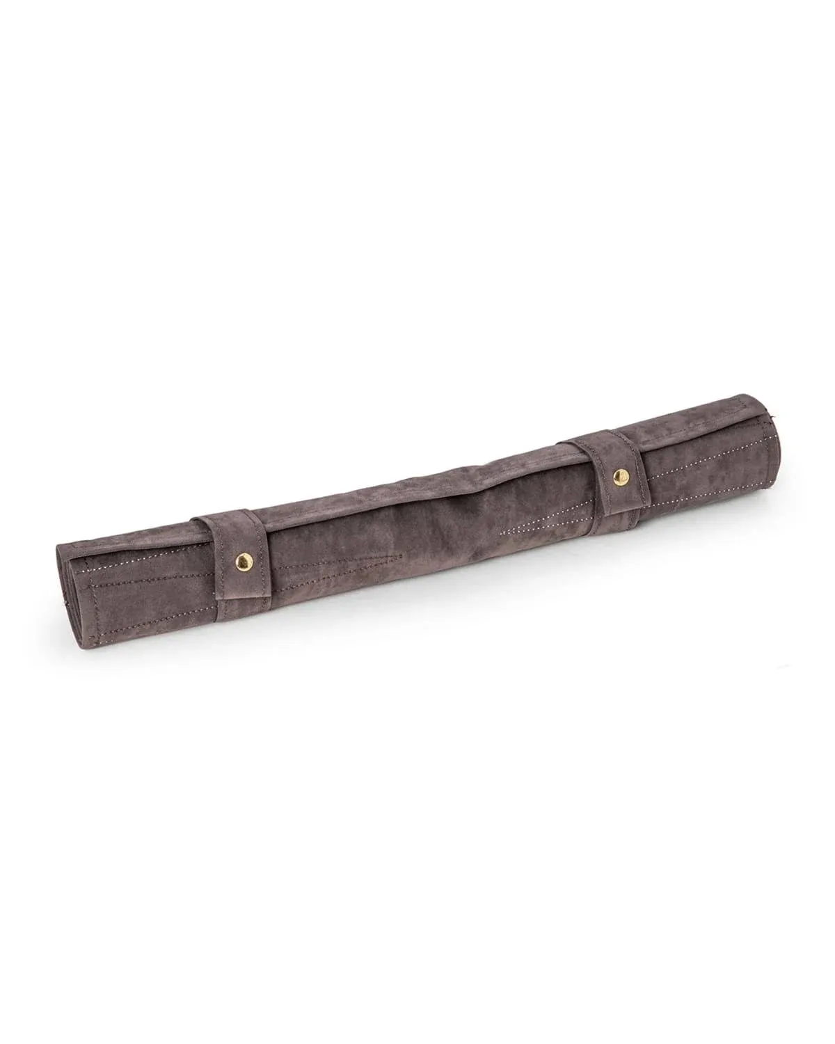 Bey Berk Warren Grey Suede Roll-Up Backgammon Travel Set