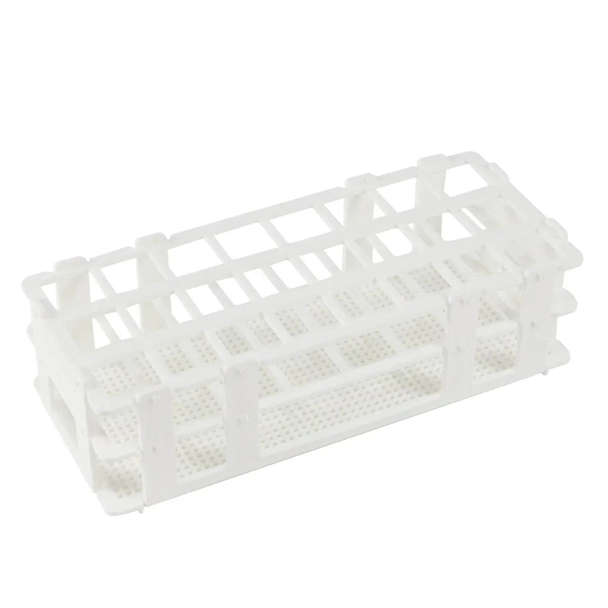 Plastic Test Tube Rack, 24 Holes，Test Tube Holder for 25 mm Test Tubes, White Vial Holder, Detachable Test Tube Holder Rack (1pcs，24 Holes）