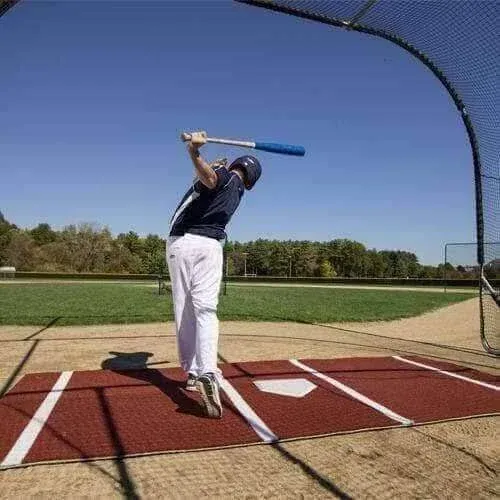 On Deck Sports 12' x 6' Baseball and Softball Batting Mat with Throwdown Home Plate