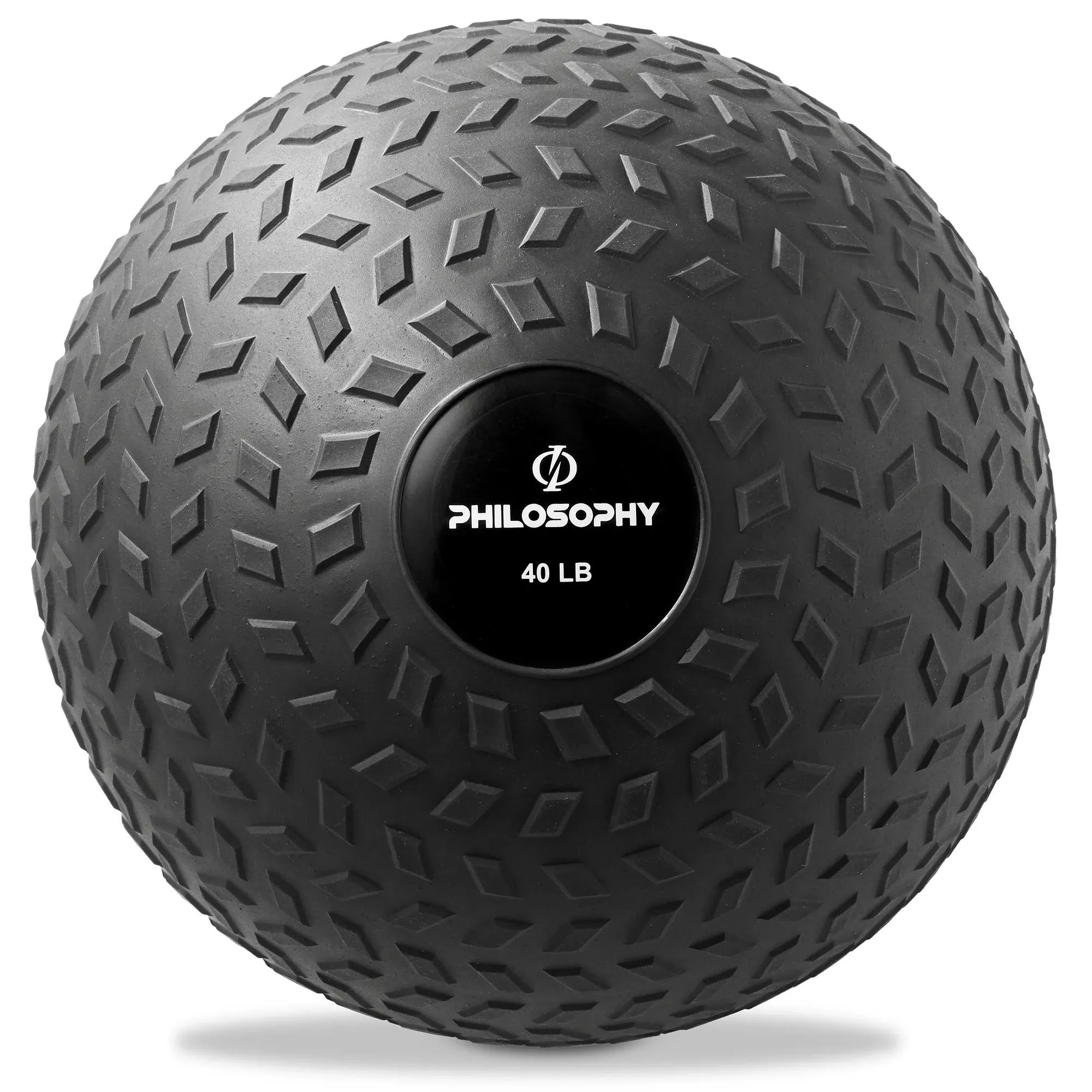 Philosophy Gym Slam Ball, 15 lb - Weighted Fitness Medicine Ball with Easy Grip Tread