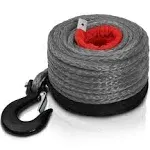 ZESUPER 3/8" x 100ft Synthetic Winch Rope Dyneema 12 Strand Winch Cable Car Tow Recovery Cable Winch Line Recovery Kit Winch Replacement Cable 26500