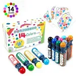 Dot Markers, 14 Colors Bingo Daubers with 30 Unique Patterns of Dot Book for T