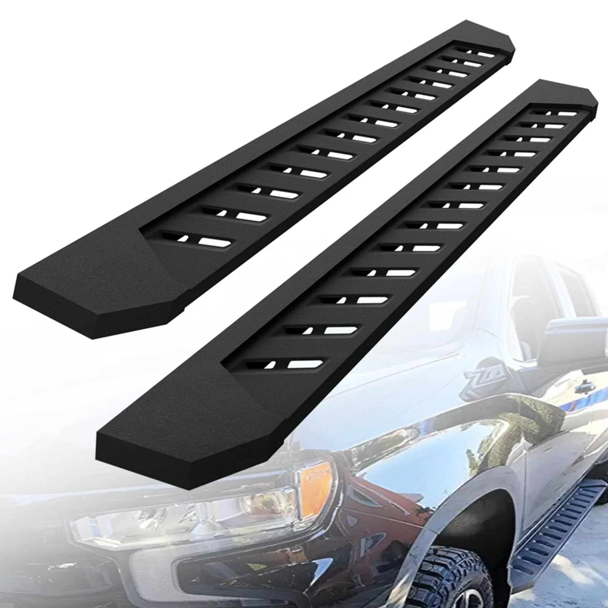 Fit 19-24 Dodge Ram 1500 New Body Crew Cab Texture Black Running Board Nerf Bar