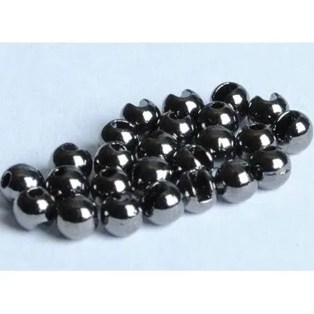 Slotted Tungsten Beads for Fly Tying - 25 Pack (Black Nickel, 2.8 mm (7/64 inch))