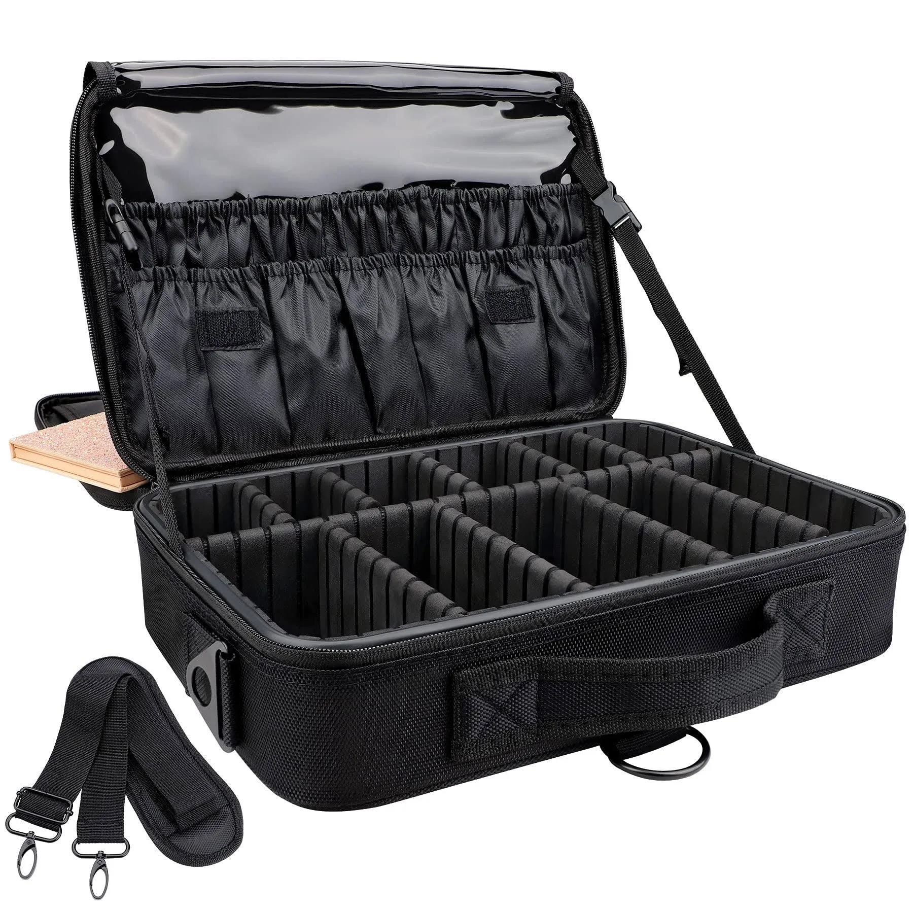 JOURMON Makeup Case 3 Layers Travel Makeup Train Case Crocodile Makeup Bag Or...