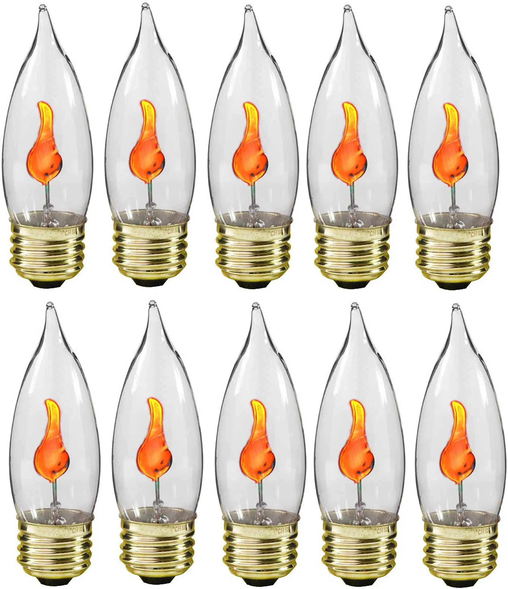 3W Flicker Flame Bulb Flickering E12 Small Base Mini 2.25&#034; to 3&#034; glass