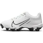 Nike Kids' Hyperdiamond 4 Keystone Softball Cleats, Size 6, White/Black