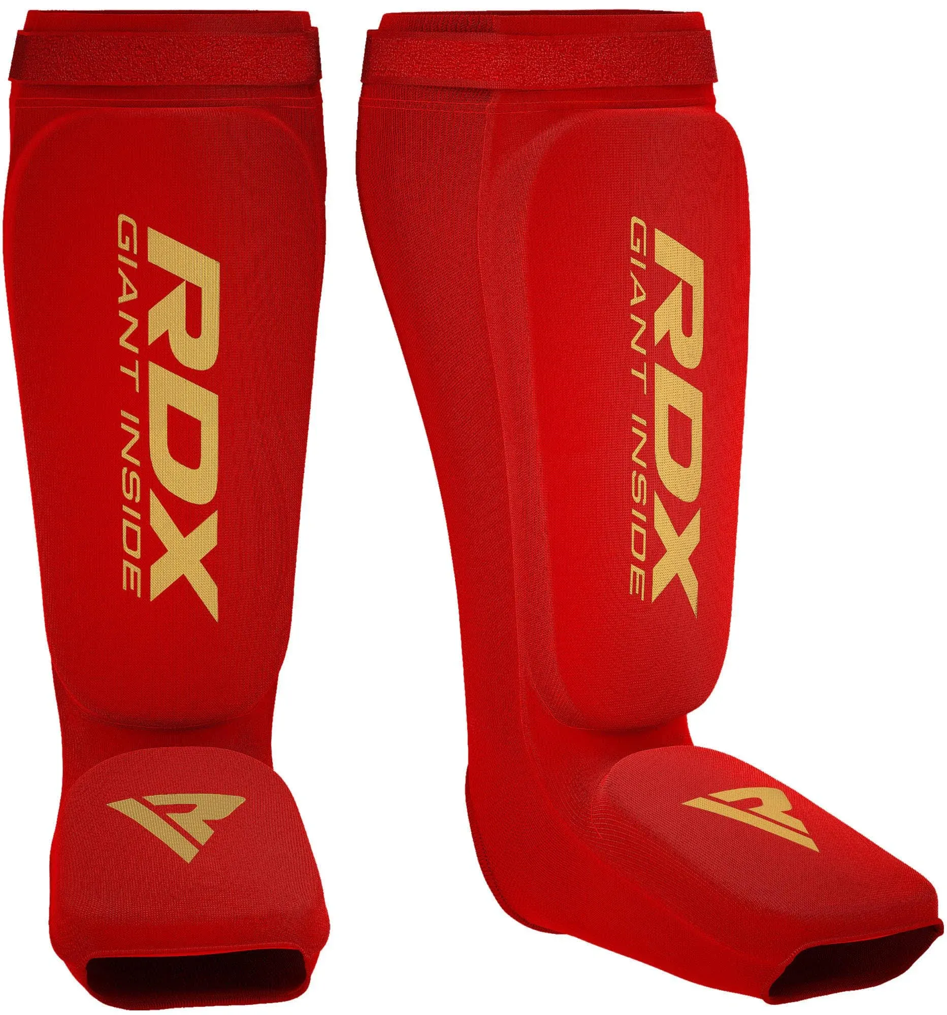 RDX Si Gel Padded Shin Guards Leg Instep Protection Pads for MMA, BJJ, Kickboxing, Muay Thai, Training - Blue - Large