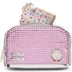 Betsey Johnson Kitsch Silver Let&#039;s Get Toasted Crossbody Bag and Pop Tart Pouch