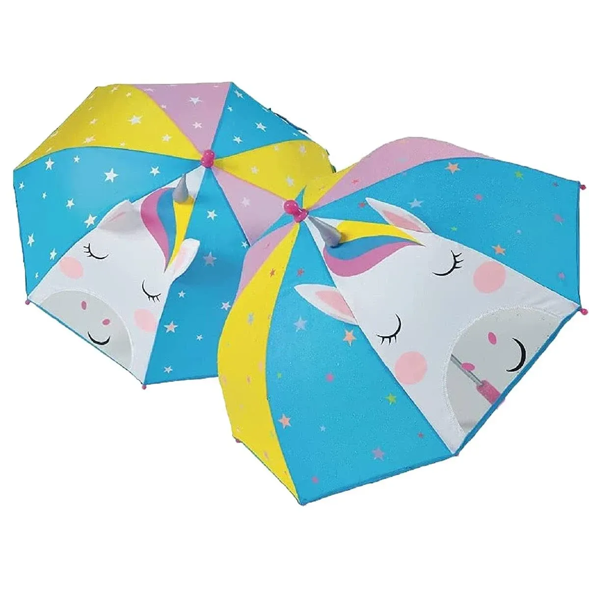  Floss &amp; Rock Childrens Rainbow Unicorn Colour Changing 3D Design Kids Umbrella