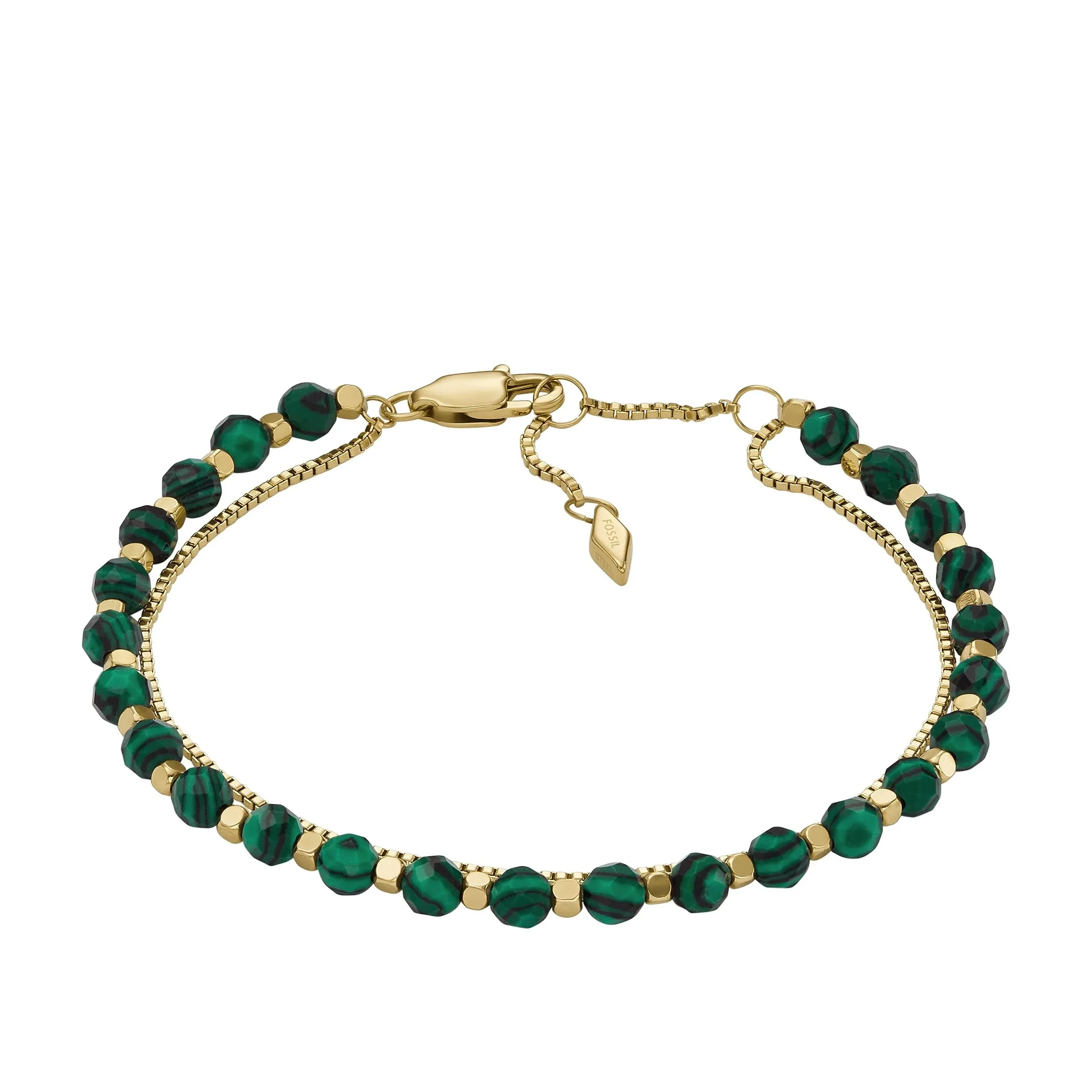 All Stacked Up Malachite Beaded Bracelet In Green