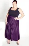 Arna York | Women's Plus Size Knit Pleat Skirt - Purple - 14W