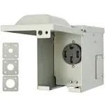 50AMP Outlet Box 125/250V RV/EV Power Enclosed Lockable 14-50R Receptacle Panel